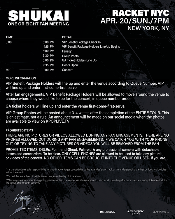 ONE OR EIGHT - NEW YORK - VIP BENEFIT PACKAGE