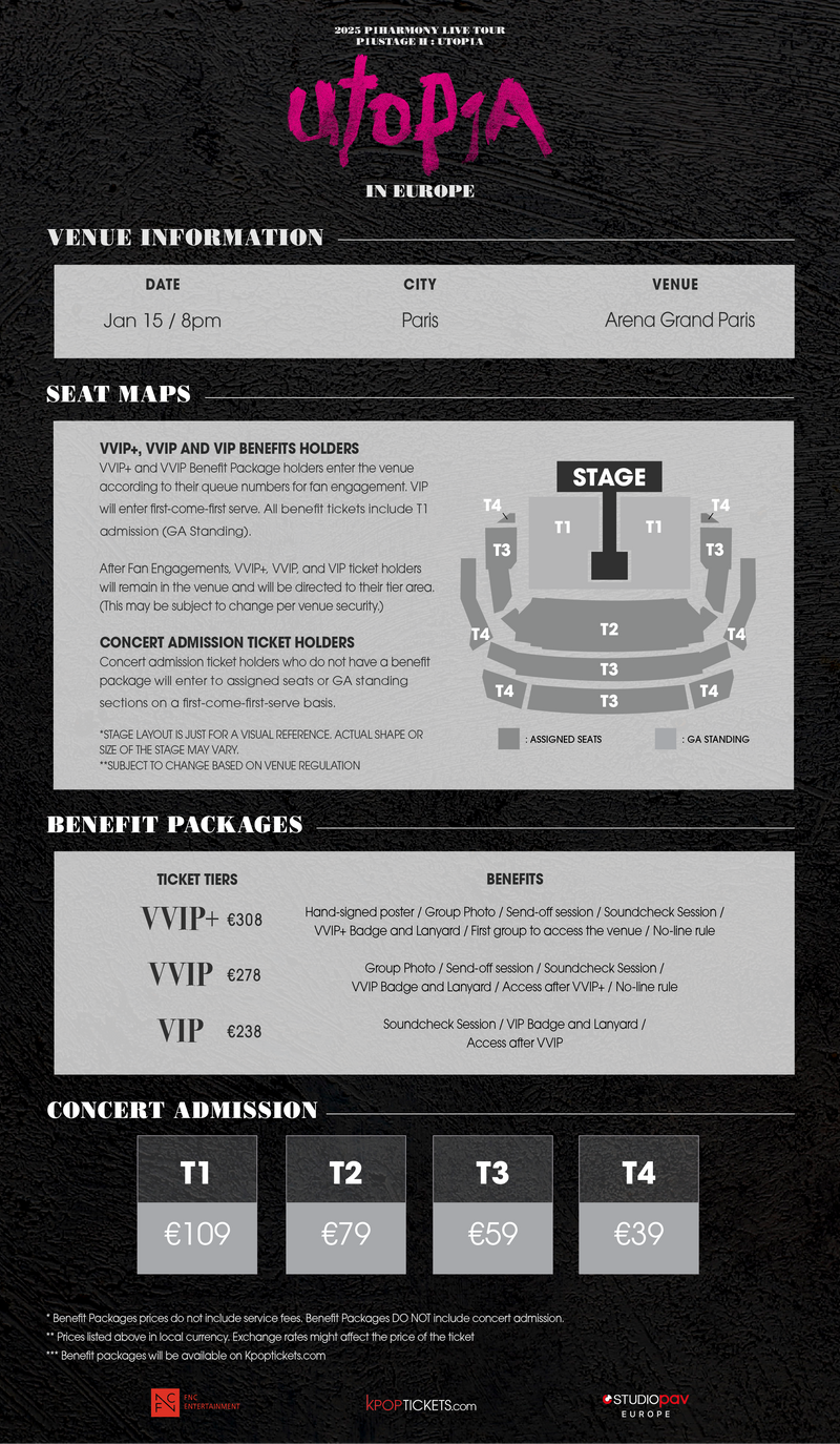 P1HARMONY - PARIS - VVIP+ BENEFIT PACKAGE (Includes T1 Admission)