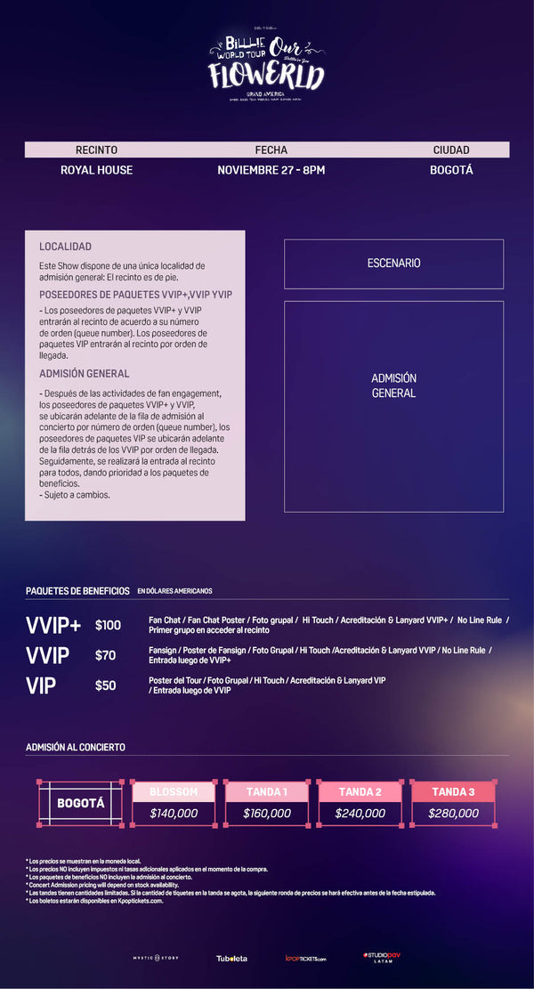 BILLLIE - BOGOTA - VVIP+ BENEFIT PACKAGE