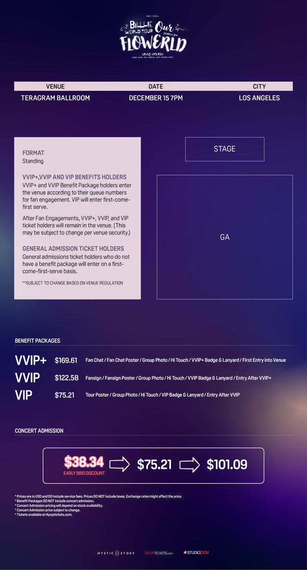 BILLLIE - LOS ANGELES - VVIP BENEFIT PACKAGE