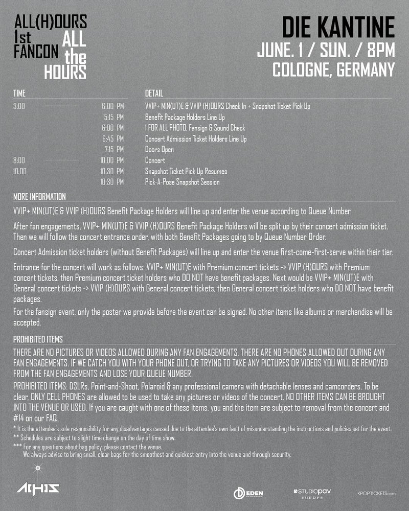 ALL(H)OURS - COLOGNE - STANDARD SNAPSHOT