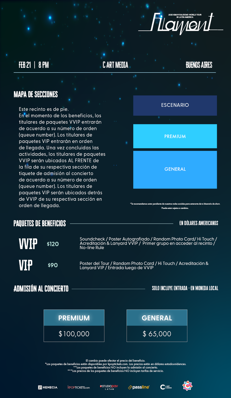 KIM HYUN JOONG - BUENOS AIRES - VIP BENEFIT PACKAGE