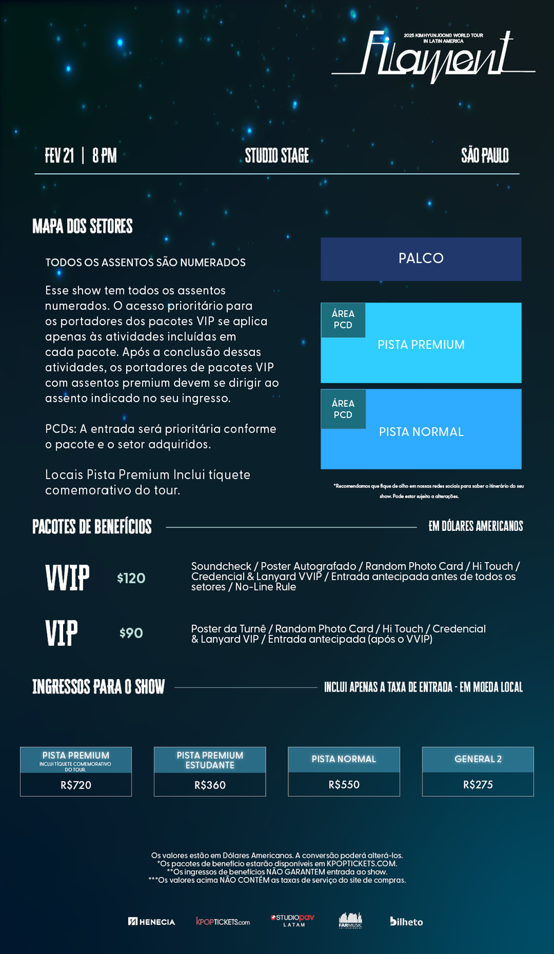 KIM HYUN JOONG - SAO PAULO - CONCERT ADMISSION