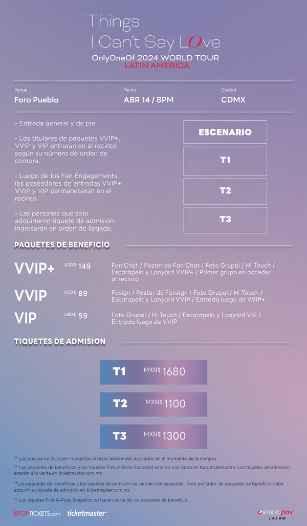 ONLYONEOF - MEXICO CITY - VVIP BENEFIT PACKAGE