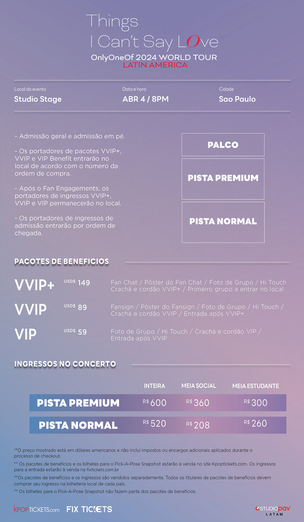 ONLYONEOF - SAO PAULO - VVIP+ BENEFIT PACKAGE