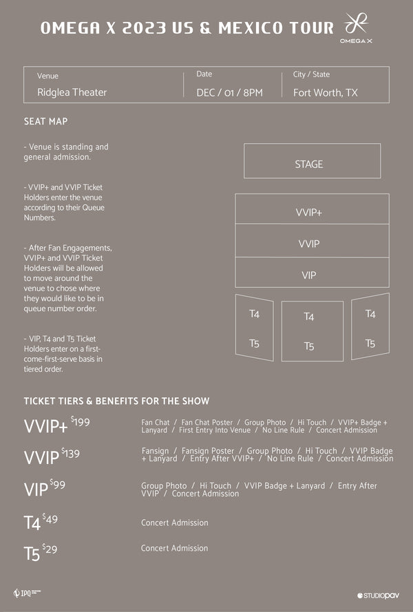 OMEGA X - FORT WORTH - VVIP ADMISSION