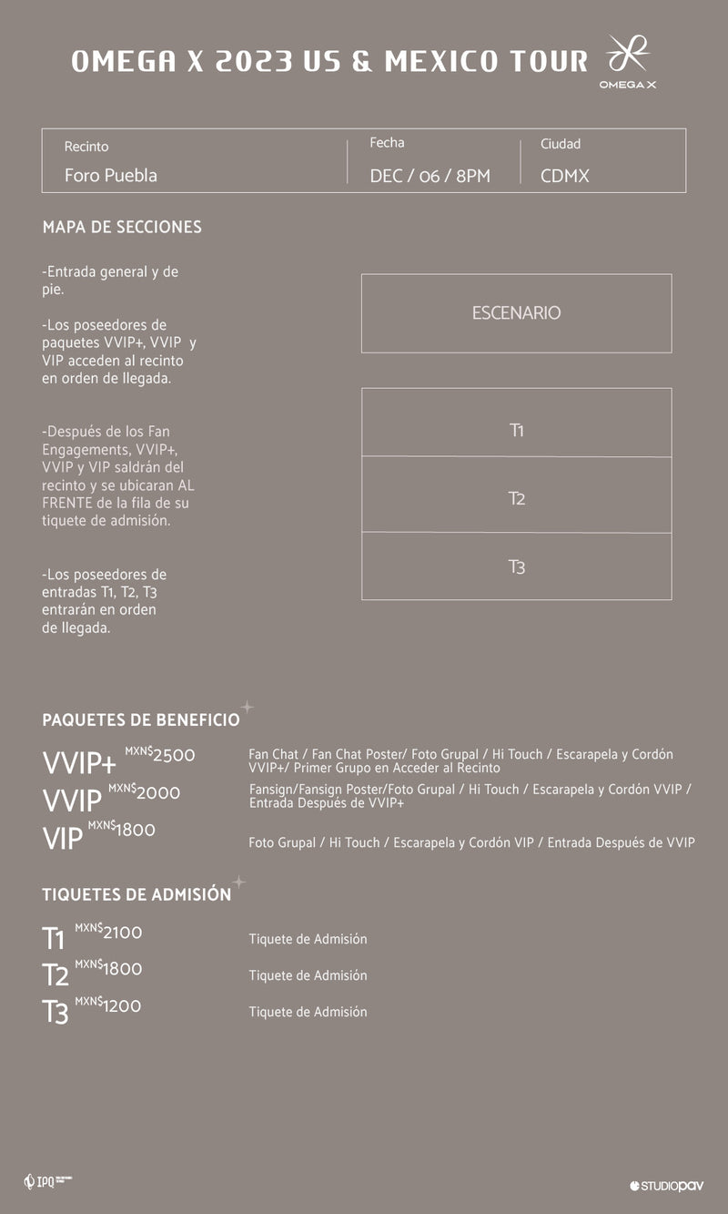 OMEGA X - MEXICO CITY - VVIP+ BENEFIT PACKAGE