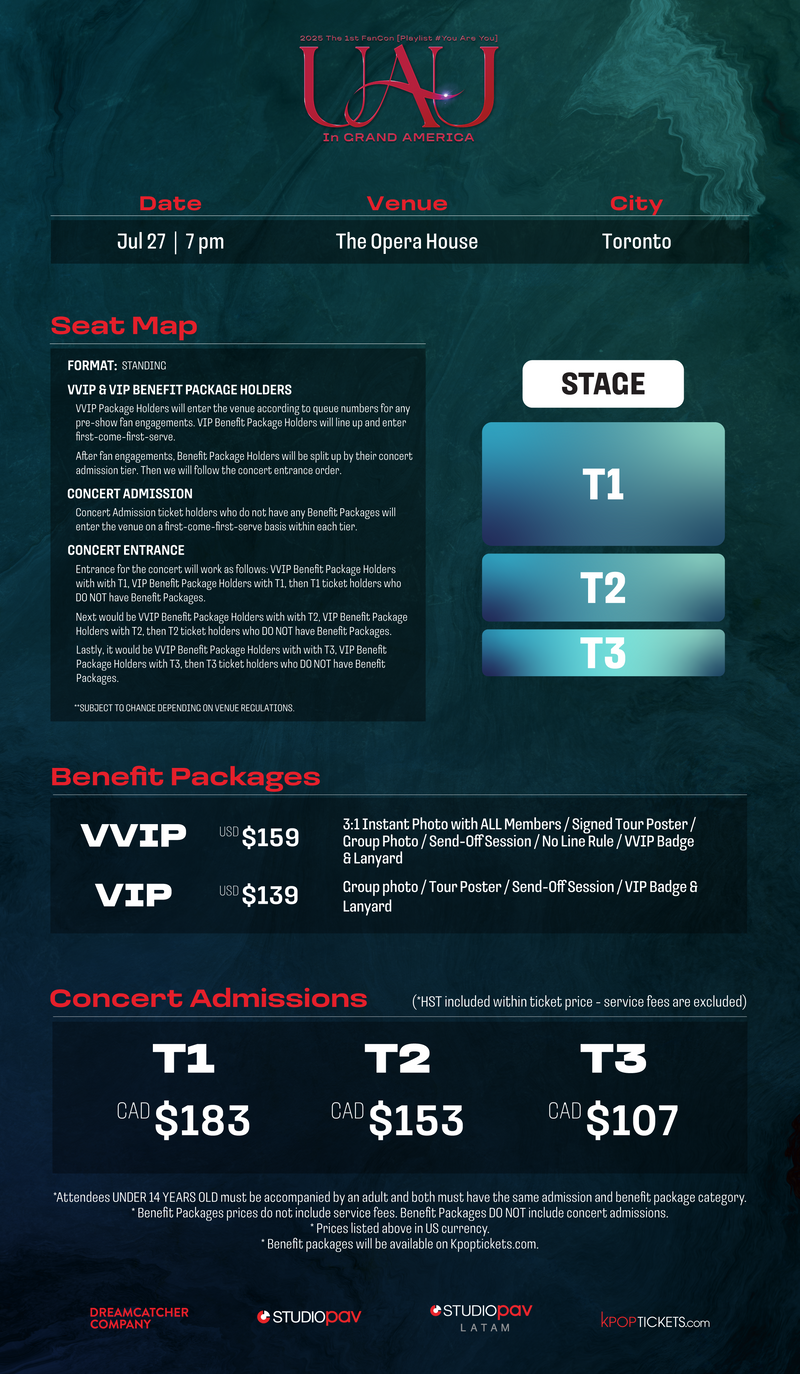 UAU - TORONTO - VIP BENEFIT PACKAGE