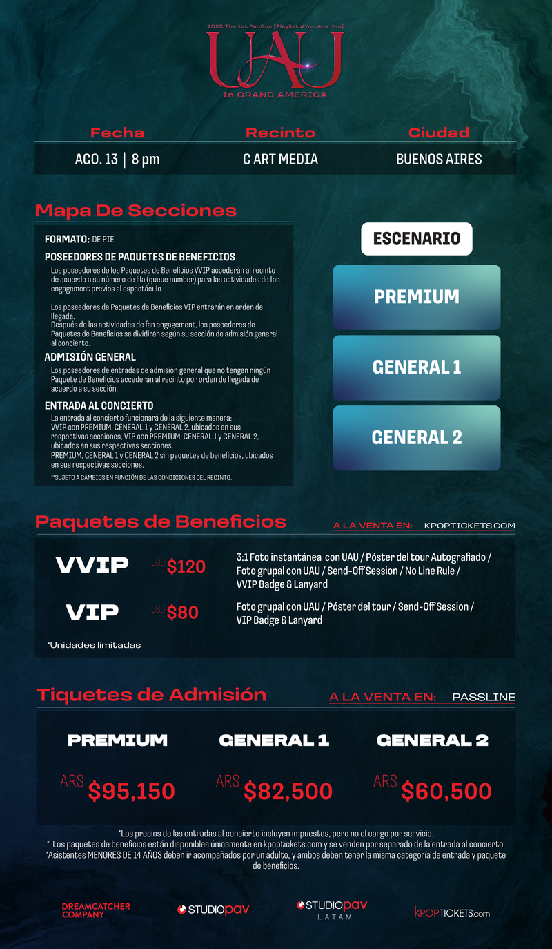 UAU - BUENOS AIRES - CONCERT ADMISSION