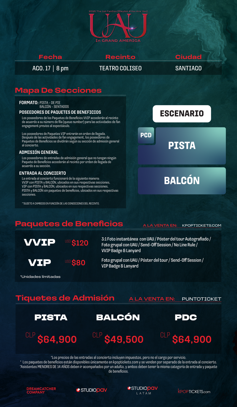 UAU - SANTIAGO - CONCERT ADMISSION