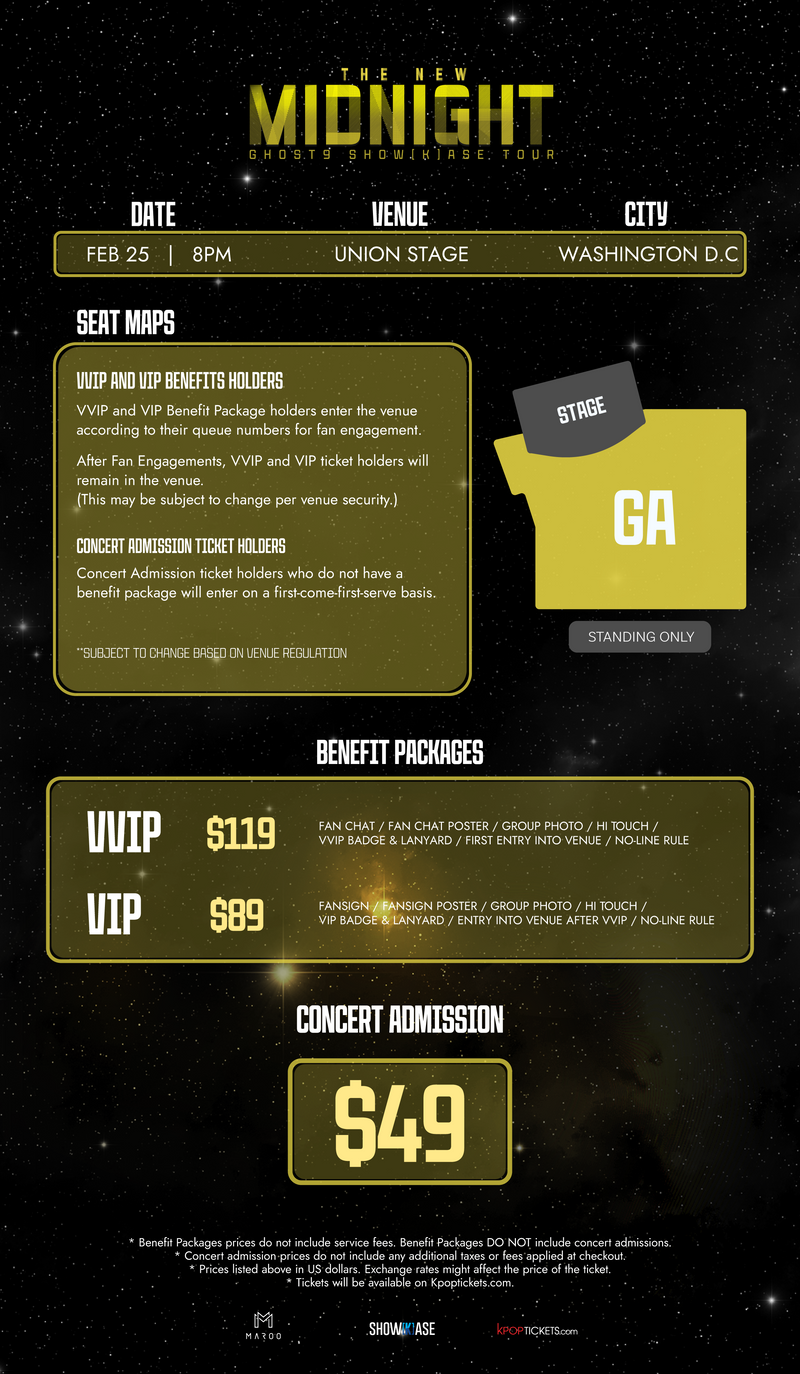 GHOST9 - WASHINGTON D.C. - VIP BENEFIT PACKAGE