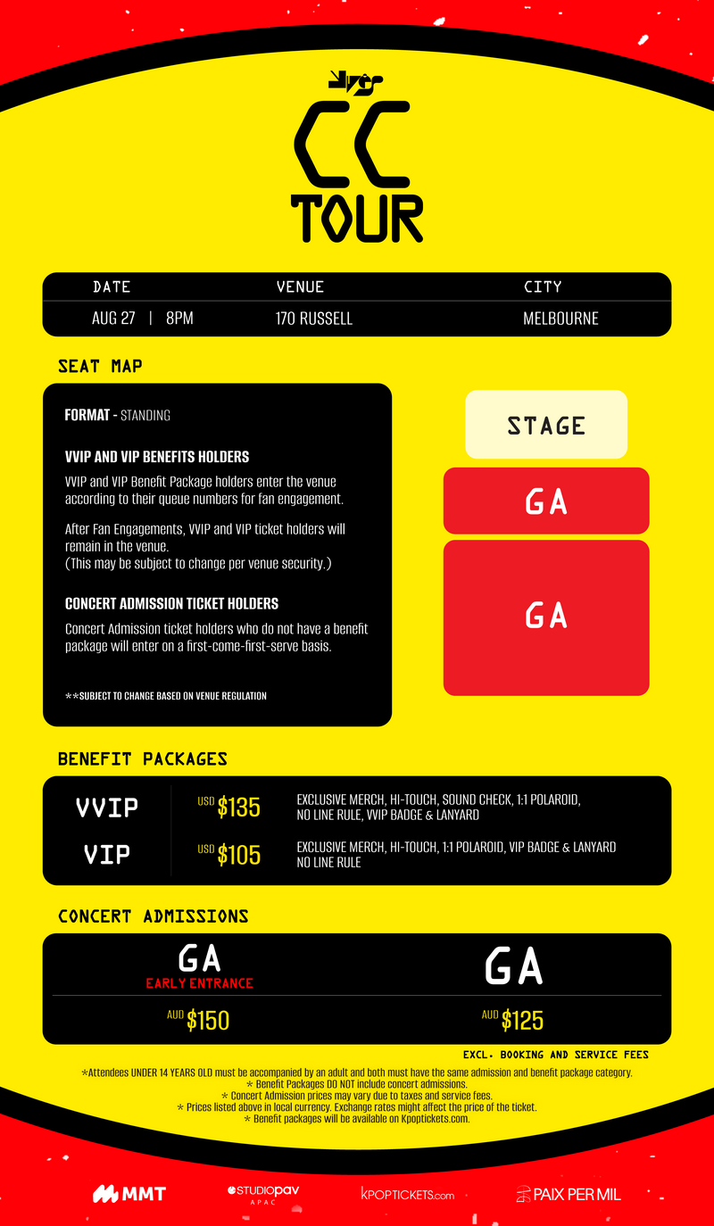 YVES - MELBOURNE - CONCERT ADMISSION